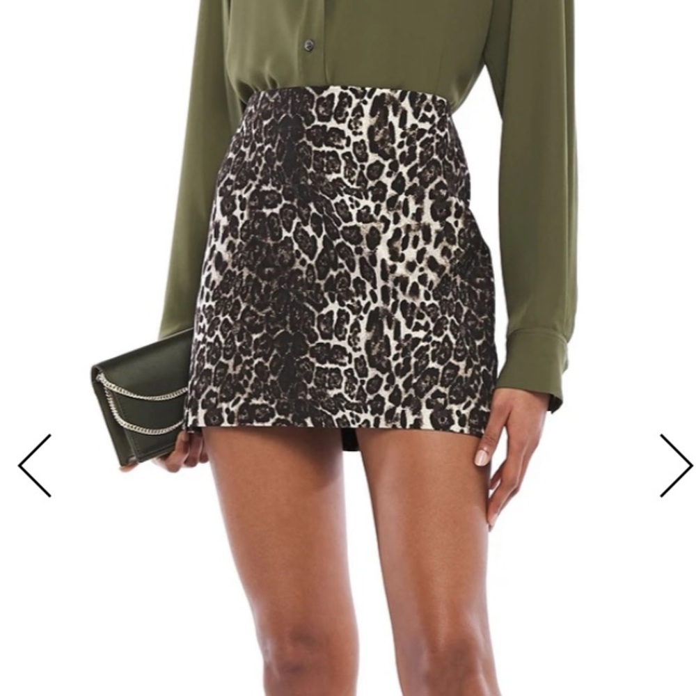 NWT Alice & Olivia Leopard Mini Skirt